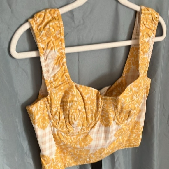 Du Paradis: Marigold cropped, side zip, thick strap top- L - Picture 13 of 16